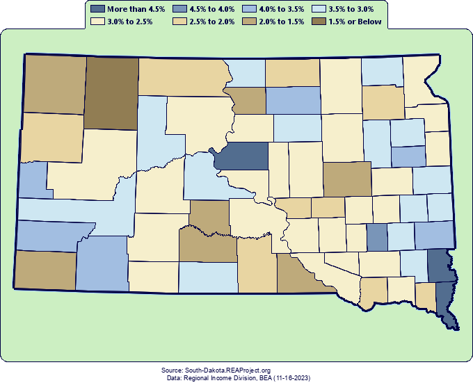 Real* Total Personal Income Growth by County