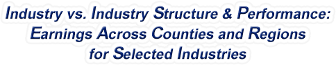 South Dakota - Industry vs. Industry Structure & Performance: Earnings Across Counties and Regions for Selected Industries